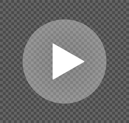 Poster - Video play transparent button icon. Video play round button