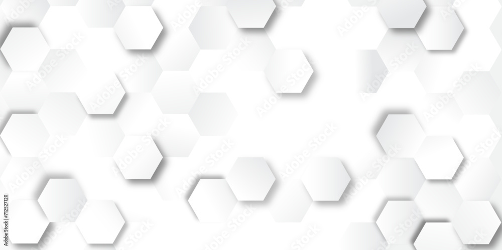 Abstract white and gray hexagonal honeycomb pattern background. hexagon ...