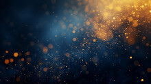 Black And White Bokeh Glitter Wallpaper Background Design, Abstract Background With Dark Blue And Gold Particle, Ai Generated Image