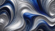 fließende Farbwelle in silber und blau, Relief
