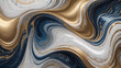 fließender Marmor, mit Farbwelle in gold, silber und blau