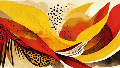 Wall Mural - red and yellow flower