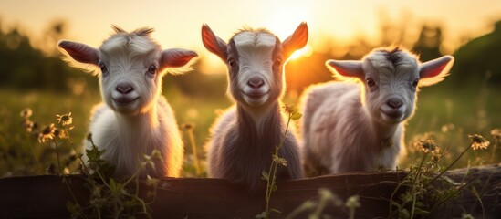 Wall Mural - adorable goats