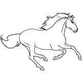 Fototapeta  - horse running line art