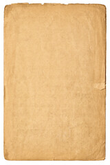 Wall Mural - shabby paper texture isolated on white background. ancient papyrus page worn out over time
