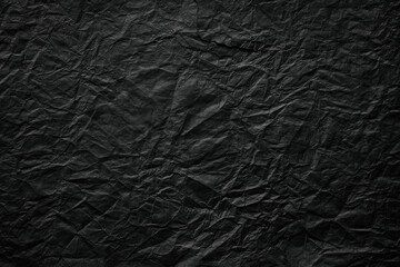 Wall Mural - crumpled paper texture, black cardboard sheet, gloomy background