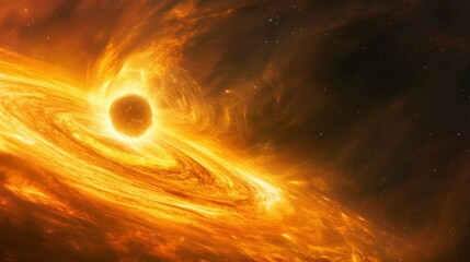 Canvas Print - big black hole made of fire