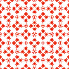 Wall Mural - Moroccan tile red white seamless pattern. Simple geometric decorative wallpaper holiday fabric or wrapper texture. Vector hand drawn design wallpaper. Vector design background