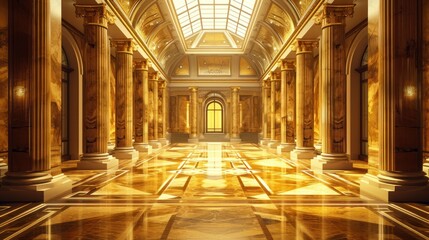 Wall Mural -  an image of a hallway that looks like it is going to be built in a palace or a hotel or hotel.