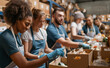 © Curioso.Photography - Unrecognizable people volunteering at a local food bank