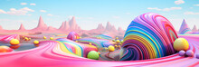 The Surreal Background Of Sweet Candies Is Unusual And Colorful.