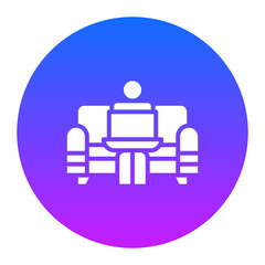 Wall Mural - Working on Couch Icon of Work from Home iconset.