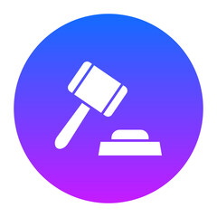 Canvas Print - Judge Hammer Icon of Crime and Law iconset.