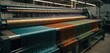  a close up of a weaving machine with many colors of yarn on the loom and on the machine is a machine with many colors of yarn on the loom.