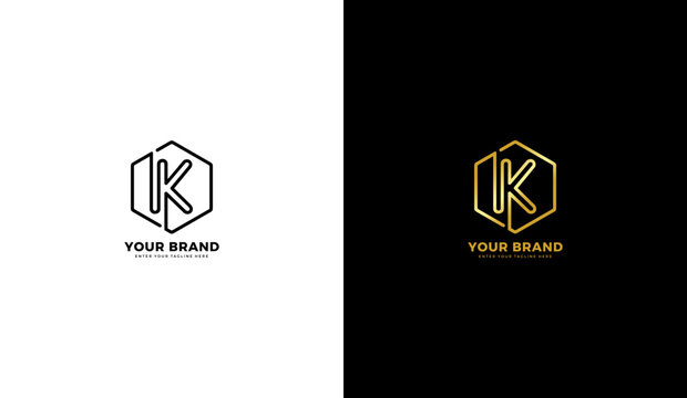 Letter K Hexagram Logo, creative design template, vector illustration