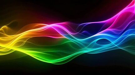 Wall Mural - Colorful glowing dynamic wave (mp4) made with Ai generative technology