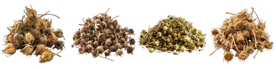 Poster - Avens  Herbs Pile Of Heap Of Piled Up Together Hyperrealistic Highly Detailed Isolated On Transparent Background Png File