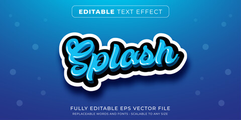 Wall Mural - editable text effect in cursive water splash style