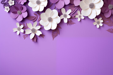 Wall Mural - Beautiful, stylish Mothers Day or Womens Day background or banner. Delicate flowers with copy space