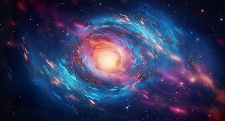 Wall Mural - colorful spiral galaxy in open space wallpaper, gorgeous galactic background with stars in outer cosmos, astronomy concept