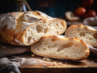 Wall Mural - french bread sliced in half
