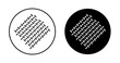 Texture fabric icon set. Fabric Weave Texture Fiber vector symbol in a black filled and outlined style. Durable Stitch Waffle Fabric Sign.