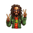 Rastafarian man. Cartoon vector illustration