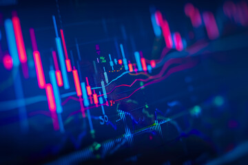 Poster - candlestick stock chart index