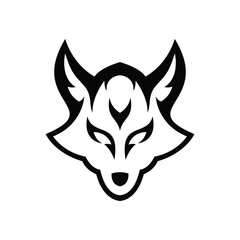 Wall Mural - wolf mascot logo line art design illustration