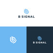 Letter b with Signal Wifi logo vector design illustration template