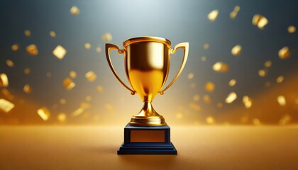 Wall Mural - gold trophy best champion award on success prize winne
