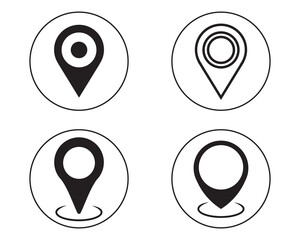 Poster - Set of map pin location icons. Modern map markers .position vector symbol. GPS pin line icon. Place map navigation pointer pin vector symbol for mobile apps and website UI design.