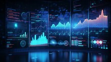 AI Financial Metrics Graphs Charts Computer Screen Image Ai Generated Art