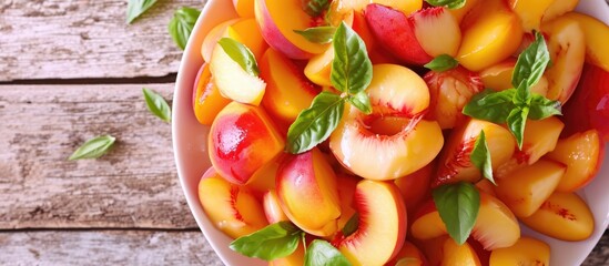 Canvas Print - Fruit salad with peaches and nectarines.