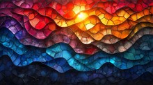 Stained Glass Window Background With Colorful Abstract.	