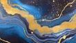 dark blue and gold marble abstract background, agate ripple pattern, 16:9 widescreen backdrop / wallpaper