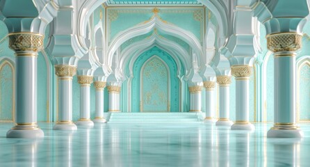 Wall Mural - a islamic masjid on a blue background