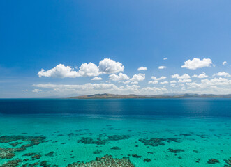 Clear calm water in tropical Fiji