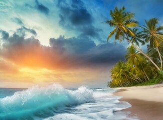 Wall Mural - Paradise beach summer vacation wallpaper