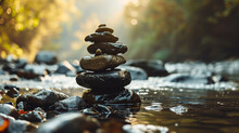 Mindful Balance: Scenes That Represent A Mindful Balance Between Various Aspects Of Life, Such As Work And Relaxation. These Images Can Appeal To Viewers Seeking A Sense Of Equilibrium. Generative AI