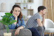 photo of resentful couple at home