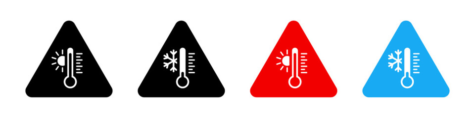 Wall Mural - heat and cold warning weather sign