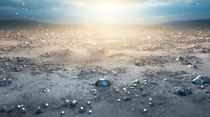 Wall Mural - stunning panoramic view of the blue earth as seen from the serene surface of the moon