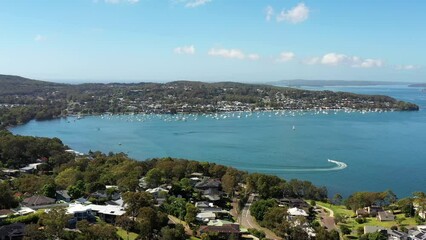 Poster - Eleebana head on Lake Macquarie in Australia – australian aerial suburbia 4k.
