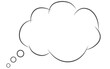© Funtastech - Thought cloud icon vector image, outline vector thought cloud