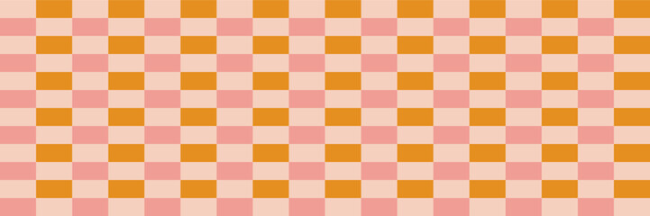 Retro Groovy Christmas festive winter holidays seamless pattern digital paper repeating background for wrapping paper, stationery, fabric, wallpaper. Pink, and gold colors