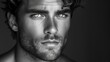 © ME_Photography - A male model professional photography. black and white. headshot