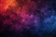 Dark Grainy Color Gradient Background, Purple Red Orange Blue Black Colors Banner Poster Cover Abstract Design