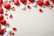 valentines day greeting card , flowers and hearts 