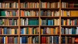 © Eva - Vibrant bookshelves filled with intellectual knowledge and literature collection